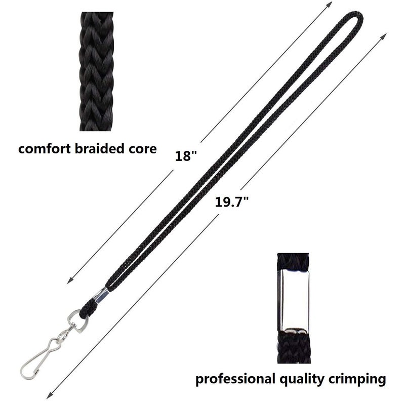 COTODO ID Black Lanyards Safety Badge Lanyard 36" with Swivel Hook 100 Pack - Image 2
